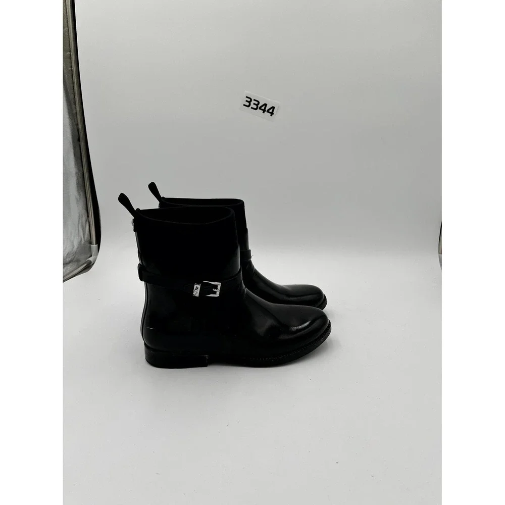 Michael Kors Fulton Harness Admiral Ankle Booties Womens 8 Black‎ Patent Leather